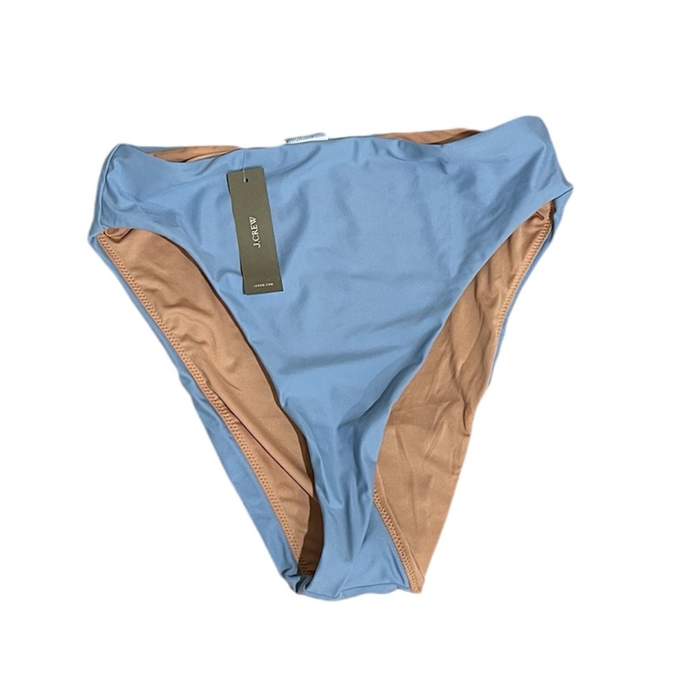 NWT J. Crew‎ High-Rise Bikini Bottom Sz S Blue